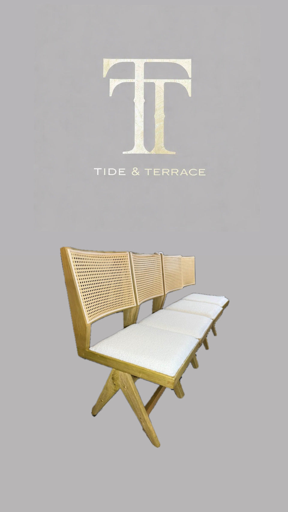 Tide & Terrace Seabrook Cane Bench