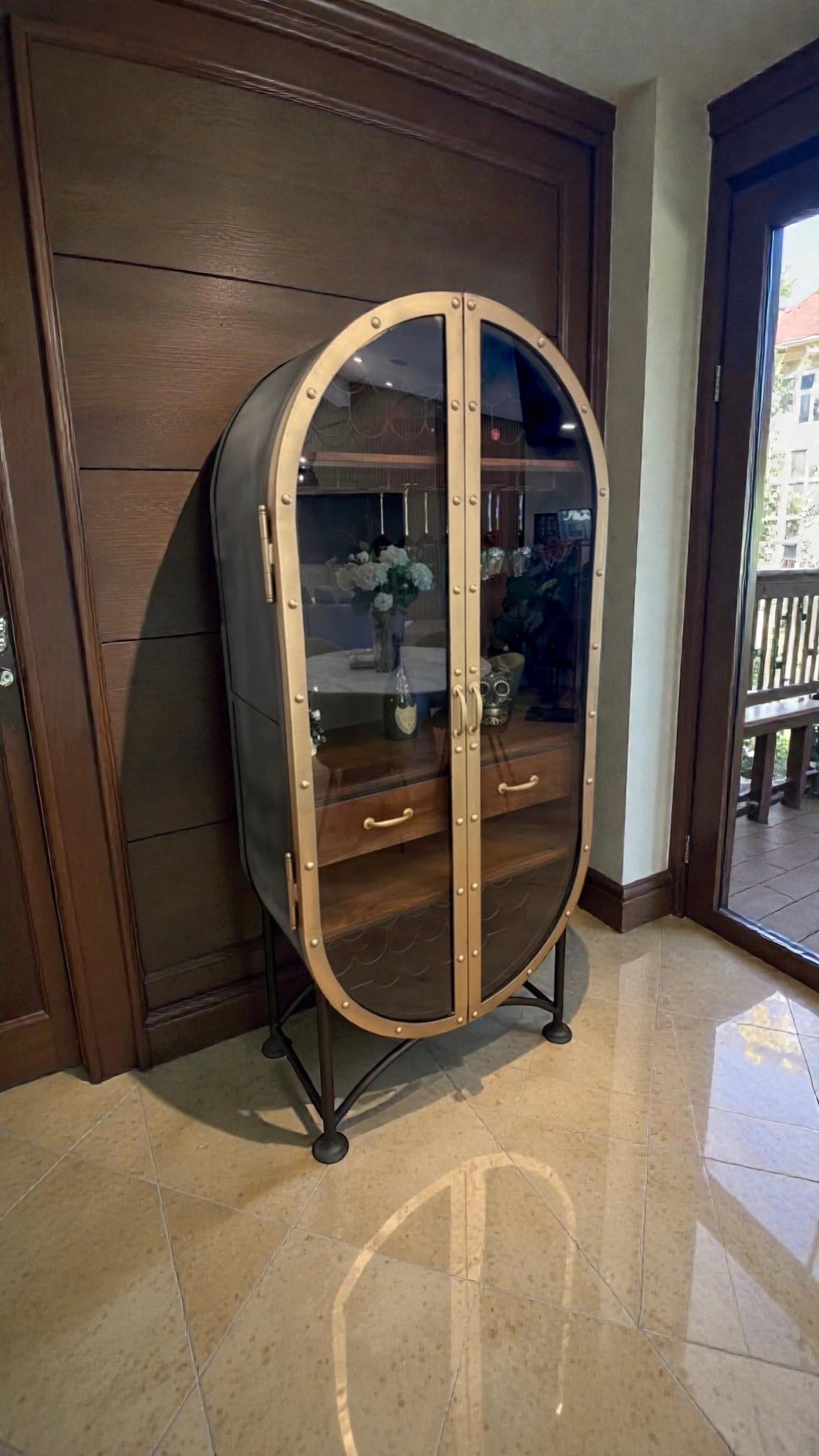 Portside Oval Curio Cabinet