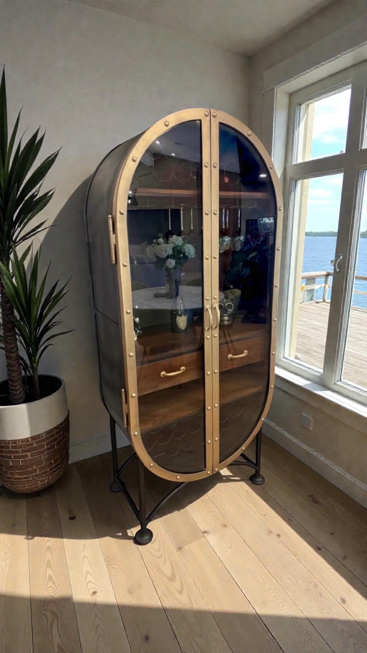 Portside Oval Curio Cabinet
